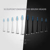 ANKOVO Dual Handle Ultra Whitening 40,000 VPM Wireless Charging Electric ToothBrushes - 3 Modes with Smart Timers - 10 Dupont Brush Heads & 2 Travel Cases Included